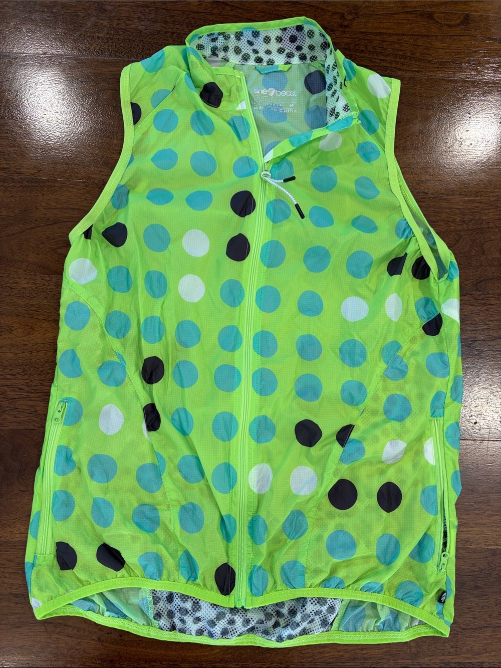 Shebeest Green Polka Dot Sleeveless Cycling/Running Vest